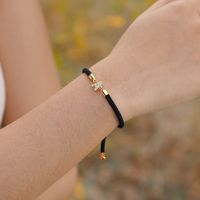 Wholesale Jewelry IG Style Letter Rope Copper Zircon Drawstring Bracelets main image 4