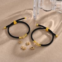 Wholesale Jewelry IG Style Letter Rope Copper Zircon Drawstring Bracelets main image 3