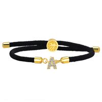 Wholesale Jewelry IG Style Letter Rope Copper Zircon Drawstring Bracelets main image 9