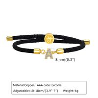 Wholesale Jewelry IG Style Letter Rope Copper Zircon Drawstring Bracelets sku image 1