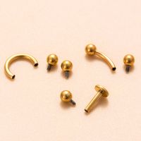 1 Piece Eyebrow Studs Simple Style Geometric Solid Color Pure Titanium Plating main image 1