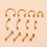 1 Piece Eyebrow Studs Simple Style Geometric Solid Color Pure Titanium Plating main image 8