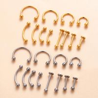1 Piece Eyebrow Studs Simple Style Geometric Solid Color Pure Titanium Plating main image 6