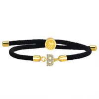 Wholesale Jewelry IG Style Letter Rope Copper Zircon Drawstring Bracelets sku image 2