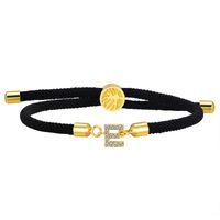Wholesale Jewelry IG Style Letter Rope Copper Zircon Drawstring Bracelets sku image 5