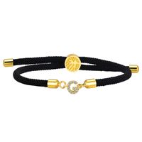 Wholesale Jewelry IG Style Letter Rope Copper Zircon Drawstring Bracelets sku image 7