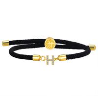 Wholesale Jewelry IG Style Letter Rope Copper Zircon Drawstring Bracelets sku image 8