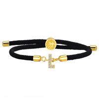 Wholesale Jewelry IG Style Letter Rope Copper Zircon Drawstring Bracelets sku image 11