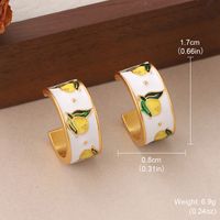 1 Pair Simple Style Flower Stoving Varnish Copper Ear Studs main image 2