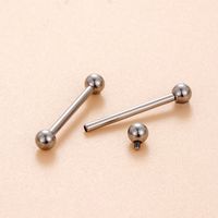 1 Piece Tongue Rings Simple Style Geometric Solid Color Pure Titanium Plating main image 1