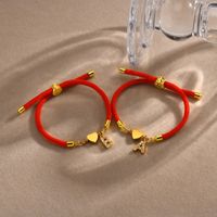 Wholesale Jewelry IG Style Letter Rope Copper Zircon Drawstring Bracelets main image 1