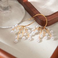 1 Pair Elegant Sweet Snowflake Plating Inlay 304 Stainless Steel Pearl 14K Gold Plated Drop Earrings main image 1
