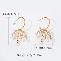 1 Pair Elegant Sweet Snowflake Plating Inlay 304 Stainless Steel Pearl 14K Gold Plated Drop Earrings sku image 1