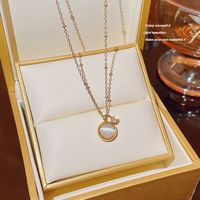 Simple Style Round Titanium Steel 18k Gold Plated Pendant Necklace main image 5