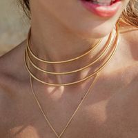 Ig Style Geometric Stainless Steel Layered 18k Gold Plated Choker main image 5