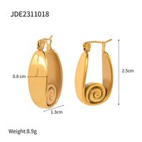 1 Pair IG Style U Shape 304 Stainless Steel Hoop Earrings sku image 1