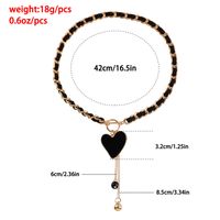 Ig Style Heart Shape Alloy Woven Belt Women's Pendant Necklace main image 2