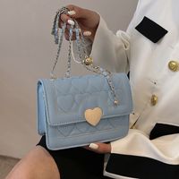 Women's Small Pu Leather Solid Color Classic Style Square Flip Cover Shoulder Bag main image 3