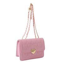 Women's Small Pu Leather Solid Color Classic Style Square Flip Cover Shoulder Bag sku image 4