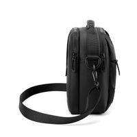 Men's Solid Color Pu Leather Zipper Crossbody Bag Laptop Backpack main image 4