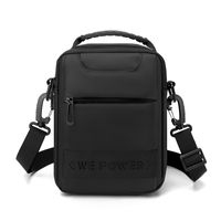 Men's Solid Color Pu Leather Zipper Crossbody Bag Laptop Backpack sku image 1