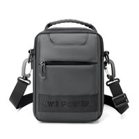 Men's Solid Color Pu Leather Zipper Crossbody Bag Laptop Backpack sku image 2