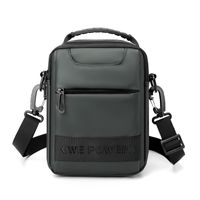 Men's Solid Color Pu Leather Zipper Crossbody Bag Laptop Backpack sku image 4