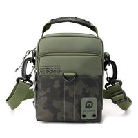 Men's Solid Color Nylon Zipper Shoulder Bag sku image 4