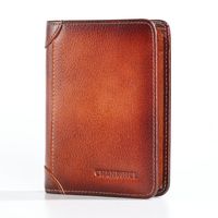 Men's Solid Color Leather Zipper Small Wallets main image 5