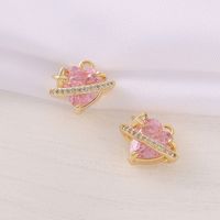 1 Piece Ig Style Shiny Star Heart Shape Copper Plating Inlay Pendant Jewelry Accessories main image 2