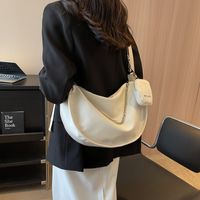 Women's Large Cloth Solid Color Basic Dumpling Shape Zipper Cloud Shape Bag main image 4