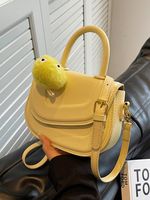 Women's Small Pu Leather Solid Color Cute Square Zipper Handbag main image 4