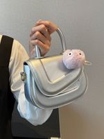 Women's Small Pu Leather Solid Color Cute Square Zipper Handbag main image 5