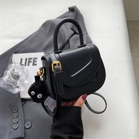 Women's Small Pu Leather Solid Color Cute Square Zipper Handbag sku image 1