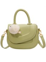 Women's Small Pu Leather Solid Color Cute Square Zipper Handbag main image 3