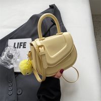 Women's Small Pu Leather Solid Color Cute Square Zipper Handbag sku image 4