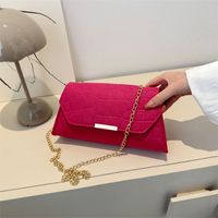 Women's Small Felt Solid Color Classic Style Square Magnetic Buckle Shoulder Bag sku image 5