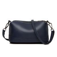 Women's Small Leather Solid Color Vintage Style Classic Style Square Zipper Shoulder Bag sku image 3