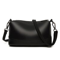 Women's Small Leather Solid Color Vintage Style Classic Style Square Zipper Shoulder Bag sku image 1