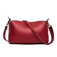 Women's Small Leather Solid Color Vintage Style Classic Style Square Zipper Shoulder Bag sku image 4