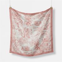 Women's Simple Style Animal Plant Satin Printing Silk Scarf sku image 3