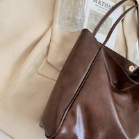 Women's Large Pu Leather Solid Color Streetwear Square Magnetic Buckle Shoulder Bag main image 3