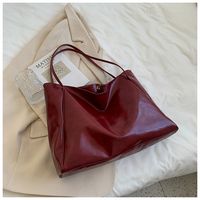 Women's Large Pu Leather Solid Color Streetwear Square Magnetic Buckle Shoulder Bag sku image 1