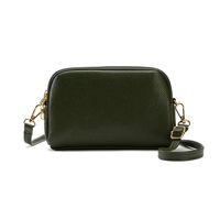 Women's Small Pu Leather Solid Color Streetwear Square Zipper Shoulder Bag sku image 1