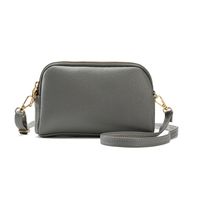 Women's Small Pu Leather Solid Color Streetwear Square Zipper Shoulder Bag sku image 2