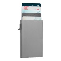 Unisex Solid Color Aluminium Alloy Open Card Holder main image 3