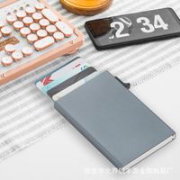 Unisex Solid Color Aluminium Alloy Open Card Holder main image 2