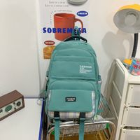 Solid Color Casual School Daily School Backpack main image 4