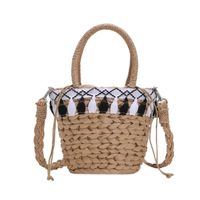 Women's Small Straw Solid Color Cute Bucket Open Shoulder Bag main image 2