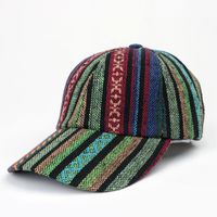 Unisex Bohemian Color Block Curved Eaves Baseball Cap sku image 3